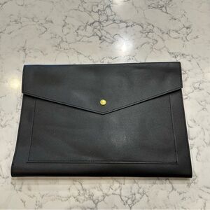 Glass Ladder & Co Black The Megan Portfolio Clutch Vegan Leather